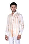 Rohit Kamra Jaipur_White Silk Dyed Shirt  _Online_at_Aza_Fashions