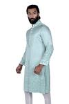 Buy_Rohit Kamra Jaipur_Blue Linen Silk Kurta Set  _at_Aza_Fashions