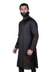Buy_Rohit Kamra Jaipur_Black Linen Silk Kurta Set  _at_Aza_Fashions