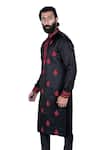 Buy_Rohit Kamra Jaipur_Black Linen Silk Kurta Set  _at_Aza_Fashions