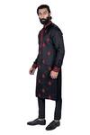 Shop_Rohit Kamra Jaipur_Black Linen Silk Kurta Set  _at_Aza_Fashions