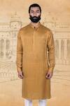 Buy_Rohit Kamra Jaipur_Yellow Cotton , Linen Kurta Set _Online_at_Aza_Fashions