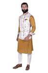 Rohit Kamra Jaipur_White Linen Silk Nehru Jacket  _Online_at_Aza_Fashions