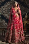 Buy_Rachit Khanna_Pink Raw Silk Sweetheart Neck Embroidered Bridal Lehenga Set  _at_Aza_Fashions