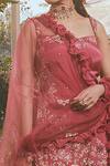 Buy_Rachit Khanna_Pink Georgette And Chiffon Floral Embroidered Sharara Set With Ruffle Dupatta _Online_at_Aza_Fashions