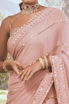 Buy_Rachit Khanna_Pink Georgette Embroidered Floral Sweetheart Neck Saree With Blouse  _Online_at_Aza_Fashions