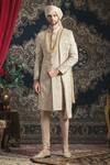 Buy_Rachit Khanna_Gold Tussar Embroidered Sherwani Set For Men_at_Aza_Fashions
