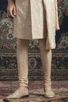 Rachit Khanna_Gold Tussar Embroidered Sherwani Set For Men_Online_at_Aza_Fashions