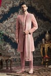 Buy_Rachit Khanna_Pink Lucknowi Embroidered Sherwani Set _at_Aza_Fashions