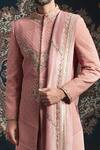 Rachit Khanna_Pink Lucknowi Embroidered Sherwani Set _Online_at_Aza_Fashions