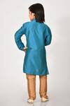 Shop_Banana Bee_Blue Mulberry Silk Kurta Set For Boys_at_Aza_Fashions