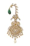 Shop_Riana Jewellery_Gold Pearl, Bead, Jadtar Stone Drop Kalangi _at_Aza_Fashions