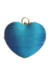 Shop_Doux Amour_Blue Embroidered Heart-shaped Clutch _at_Aza_Fashions
