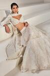 Buy Ritika Mirchandani White Net Embroidered Wed Design V Neck Paola Bridal Lehenga Set Online at Aza Fashions Buy_Ritika Mirchandani_White Net Embroidered Wed Design V Neck Paola Bridal Lehenga Set _Online_at_Aza_Fashions