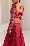 Shop_Ritika Mirchandani_Pink Net Cheryl Embroidered Lehenga Set_Online_at_Aza_Fashions