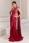 Buy_Ritika Mirchandani_Pink Net Ezra Pre-draped Lehenga Saree With Blouse_at_Aza_Fashions