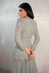 Buy_Ritika Mirchandani_Blue Net Embroidered Kurta And Sharara Set_Online_at_Aza_Fashions