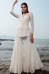 Buy_Ritika Mirchandani_White Net Georgette Kurta And Sharara Set_Online_at_Aza_Fashions