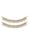 Buy_Riana Jewellery_Gold Plated Jadtar Stone Bead Drop Anklets _at_Aza_Fashions