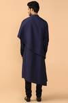 Shop_Tarun Tahiliani_Blue Cotton Blend Overlay Kurta Churidar Set _at_Aza_Fashions