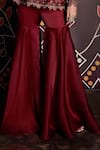 Shop_Ridhi Mehra_Maroon Kurta Net Sharara Organza Embroidery Round Peplum And Set  _Online_at_Aza_Fashions