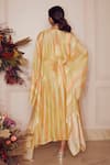 Shop_Ridhi Mehra_Yellow Kaftan Fine Silk And Inner Mulmul Square Neck Fraidy Ombre  _at_Aza_Fashions