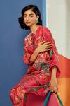 Ridhi Mehra_Fuchsia Chanderi Printed Paisley And Floral Adriana Kurta & Pant Set  _Online_at_Aza_Fashions