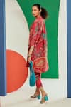 Ridhi Mehra_Fuchsia Chanderi Printed Paisley And Floral Emery Kurta & Pant Set  _Online_at_Aza_Fashions