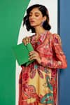 Buy_Ridhi Mehra_Multi Color Chanderi Printed Paisley And Floral Wren Kurta & Pant Set  _Online_at_Aza_Fashions