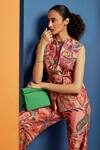 Buy_Ridhi Mehra_Multi Color Chanderi Paisley And Floral Effie Printed Shirt & Flared Pant Set _Online_at_Aza_Fashions