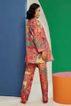 Ridhi Mehra_Multi Color Chanderi Paisley And Floral Motifs Emery Printed Pant Set With Cape _Online_at_Aza_Fashions