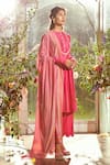 Buy_Ridhi Mehra_Pink Chanderi Round Kurta Set  _at_Aza_Fashions