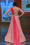 Shop_Ridhi Mehra_Pink Raw Silk Embroidered Bridal Lehenga Set _at_Aza_Fashions