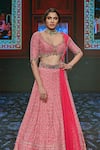 Buy_Ridhi Mehra_Pink Raw Silk Embroidered Bridal Lehenga Set _Online_at_Aza_Fashions