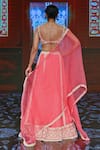 Shop_Ridhi Mehra_Pink Net Embroidered Bridal Lehenga Set _at_Aza_Fashions