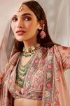 Ridhi Mehra_Pink Net Carnation Floral Embroidered Lehenga Set_Online_at_Aza_Fashions