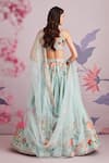 Shop_Ridhi Mehra_Green Silk And Organza Print & Embroidery Delphine Bridal Lehenga Set  _at_Aza_Fashions