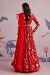 Shop_Ridhi Mehra_Red Silk And Net Print & Embroidery Lillian Anarkali With Dupatta  _at_Aza_Fashions