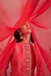 Buy_Ridhi Mehra_Red Silk And Net Print & Embroidery Floral Tansy Kurta Sharara Set  _Online_at_Aza_Fashions