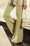Ridhi Mehra_Green Tunic And Belt Net & Pant Georgette Azalea Cape Style & Set  _at_Aza_Fashions