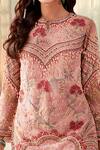 Shop_Ridhi Mehra_Pink Net Print And Embroidery Sequin Round Amaryllis Kurta & Pant Set  _Online_at_Aza_Fashions