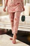 Ridhi Mehra_Pink Net Print And Embroidery Sequin Round Amaryllis Kurta & Pant Set  _at_Aza_Fashions