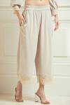 Ranna Gill_White Crepe Cutwork Palazzo_Online_at_Aza_Fashions