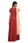 Shop_Naintara Bajaj_Maroon Muslin Embellished Anarkali With Dupatta_at_Aza_Fashions