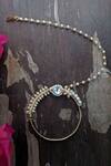Shop_Riana Jewellery_Gold Plated Stone Bead Teardrop Nath _at_Aza_Fashions