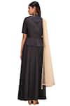 Shop_Khwaab by Sanjana Lakhani_Black Muslin Embellished Lehenga Set_at_Aza_Fashions