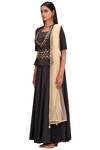 Khwaab by Sanjana Lakhani_Black Muslin Embellished Lehenga Set_Online_at_Aza_Fashions