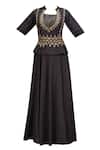 Buy_Khwaab by Sanjana Lakhani_Black Muslin Embellished Lehenga Set_Online_at_Aza_Fashions