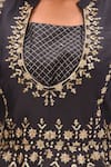 Khwaab by Sanjana Lakhani_Black Muslin Embellished Lehenga Set_at_Aza_Fashions