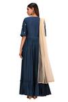 Shop_Khwaab By Sanjana Lakhani_Blue Muslin Embellished Anarkali With Dupatta_at_Aza_Fashions